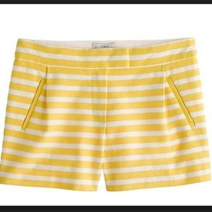 J Crew Yellow & White Striped Shorts